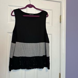 Black, Grey and lace tank